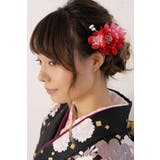 髪飾り 2点セット レッド 花 フラワー パールビーズ 成人式 | SOUBIEN | 詳細画像3