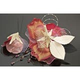 髪飾り 2点セット 赤 花 フラワー オーガンジー レース ラメ ビーズ | SOUBIEN | 詳細画像5 