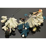 髪飾り 2点セット 青 花 フラワー 和柄 リボン パールビーズ 成人式 | SOUBIEN | 詳細画像6 