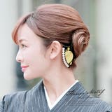 バチ型簪 訪問着用 色留袖用 小紋用 黒 べっ甲色 パールビーズ 桜 髪飾り  | SOUBIEN | 詳細画像1 