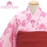 浴衣 子供 女の子 花柄 バラ 桜 蝶々 紅梅織り ピンク ゆかた 女児 | BiSOU | 詳細画像1 