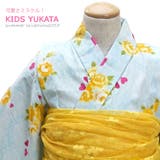 浴衣 子供 女の子 花柄 バラ 桜 蝶々 紅梅織り 薄紫 ゆかた 女児 | BiSOU | 詳細画像1