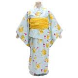 浴衣 子供 女の子 花柄 バラ 桜 蝶々 紅梅織り 薄紫 ゆかた 女児 | BiSOU | 詳細画像2