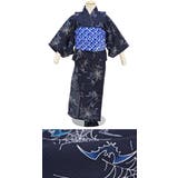 浴衣 子供浴衣 男の子 藍・紺系 紅梅織り コウモリ ゆかた ユカタ | BiSOU | 詳細画像2