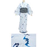浴衣 子供浴衣 男の子 青系 紅梅織り コウモリ ゆかた ユカタ | BiSOU | 詳細画像2