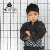 浴衣 子供浴衣 男の子 黒・グレー系変わり織り 縞 龍 ゆかた ユカタ | BiSOU | 詳細画像1