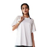 ホワイト | ショルダーメッシュTシャツ レディース 半袖 | Spero