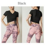 ブラック | スリムサイドストラップT トップス スポーツウェア | Spero