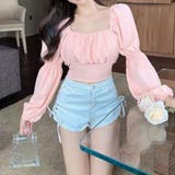 ピンク | バックリボン2way長袖ブラウス | SPIGA