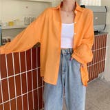 オレンジ | ボリューム袖シャイニーシャツ | SPPS