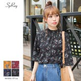 花柄シャーリング七分ハイネック | SpRay | 詳細画像1