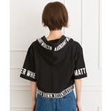 袖ロゴクロップド半袖パーカー | SpRay | 詳細画像7 