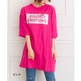 ピンク | 箔プリントBIG Tシャツ | SpRay