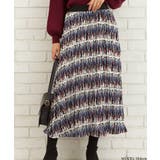 ホワイト | ピープル柄プリーツスカート | SpRay