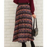 ブラック | ピープル柄プリーツスカート | SpRay