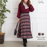 ピープル柄プリーツスカート | SpRay | 詳細画像1 