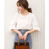 アイボリー | ボリュームスリーブ七分ブラウス | SpRay