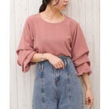 オレンジ | ボリュームスリーブ七分ブラウス | SpRay