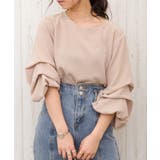 ライトベージュ | ボリュームスリーブ七分ブラウス | SpRay