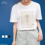 線描きバラプリント Tシャツ | SpRay | 詳細画像1 