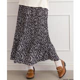 ブラック | 花柄プリーツスカート | SpRay