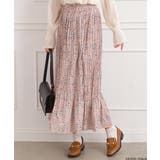 ベージュ | 花柄プリーツスカート | SpRay