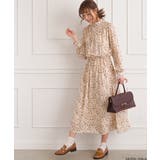 ライトベージュ | 花柄プチハイワンピース | SpRay