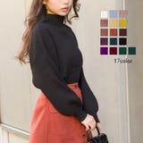 ボリュ ム袖ボトルネックニットトップス バルーンスリーブ | SpRay | 詳細画像1 