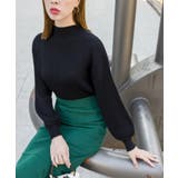 ボリュ ム袖ボトルネックニットトップス バルーンスリーブ | SpRay | 詳細画像5 