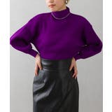 ライトパープル | ボリュ ム袖ボトルネックニットトップス バルーンスリーブ | SpRay