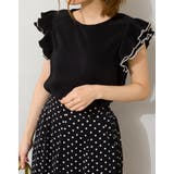 ブラック | カットプリーツ袖フリルノースリーブ | SpRay