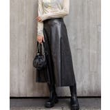 ブラック | エコレザーロングスカート | SpRay
