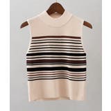 ベージュ | マルチボーダーハイネックタンク | SpRay