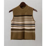 カーキ | マルチボーダーハイネックタンク | SpRay