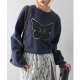 ネイビー | 裏起毛デニムバタフライトップス | SpRay