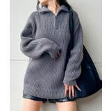 チャコールグレー | ハイネックZIP BIGニット | SpRay