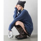 ブルー | ハイネックZIP BIGニット | SpRay