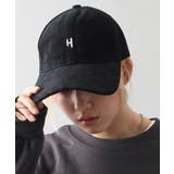 ブラック | 【H】イニシャル刺繍キャップ | SpRay