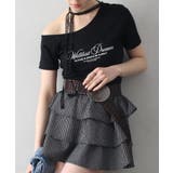 ブラック | テレコリボンレース Tシャツ | SpRay