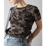 カーキ | 迷彩サイドシャーリングTシャツ | SpRay