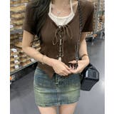 レ－スアップフェイクレイヤ－ドトップス | SpRay | 詳細画像6 