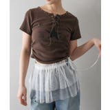 ブラウン | STARプリントスピンドル Tシャツ | SpRay
