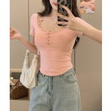 ピンク | カップレース付きTシャツ | SpRay