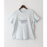 サックスブルー | ハートレースロゴTシャツ | SpRay