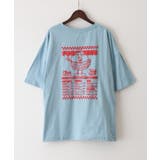 ブルー | バーガーメニュー BIG Tシャツ | SpRay
