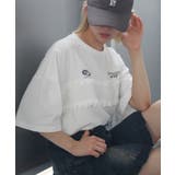 オフホワイト | ロゴ刺繍レース Tシャツ | SpRay