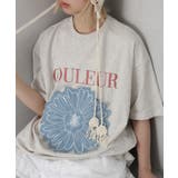 オートミール | デニムフラワーロゴTシャツ | SpRay
