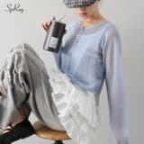 ラメリブクルーネックニットカーディガン | SpRay | 詳細画像1