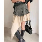 デニムヘムレイヤードミニスカート | SpRay | 詳細画像2 