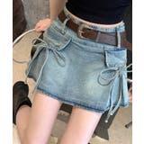 ブルー | リボンデニムミニスカート | SpRay